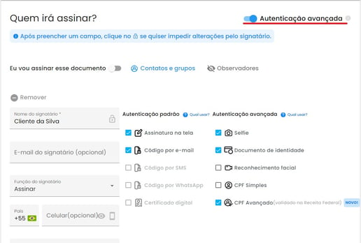 autenticação avançada